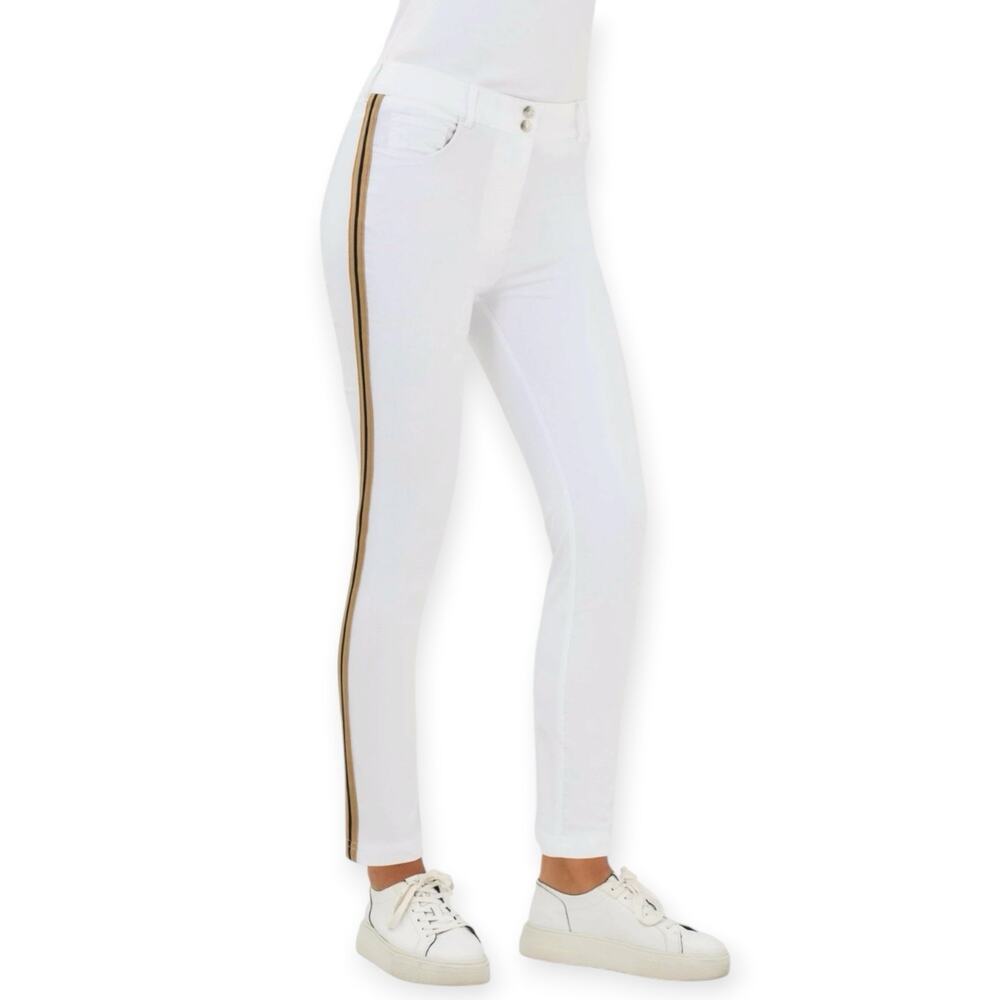NWT Anatomie Luli Stripe Performance Cotton Skinny Pant Size Large